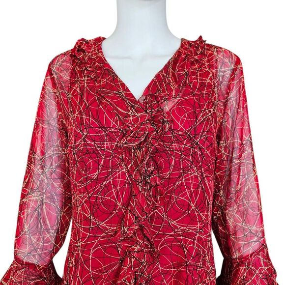 y2k vintage whimsigoth silk blouse - Picture 2 of 6